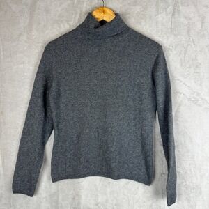 Charter Club 100% Cashmere Heather Gray Turtleneck Sweater Medium Long Sleeve
